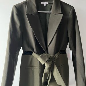 NWT Good American Side Silt two tone blazer sage